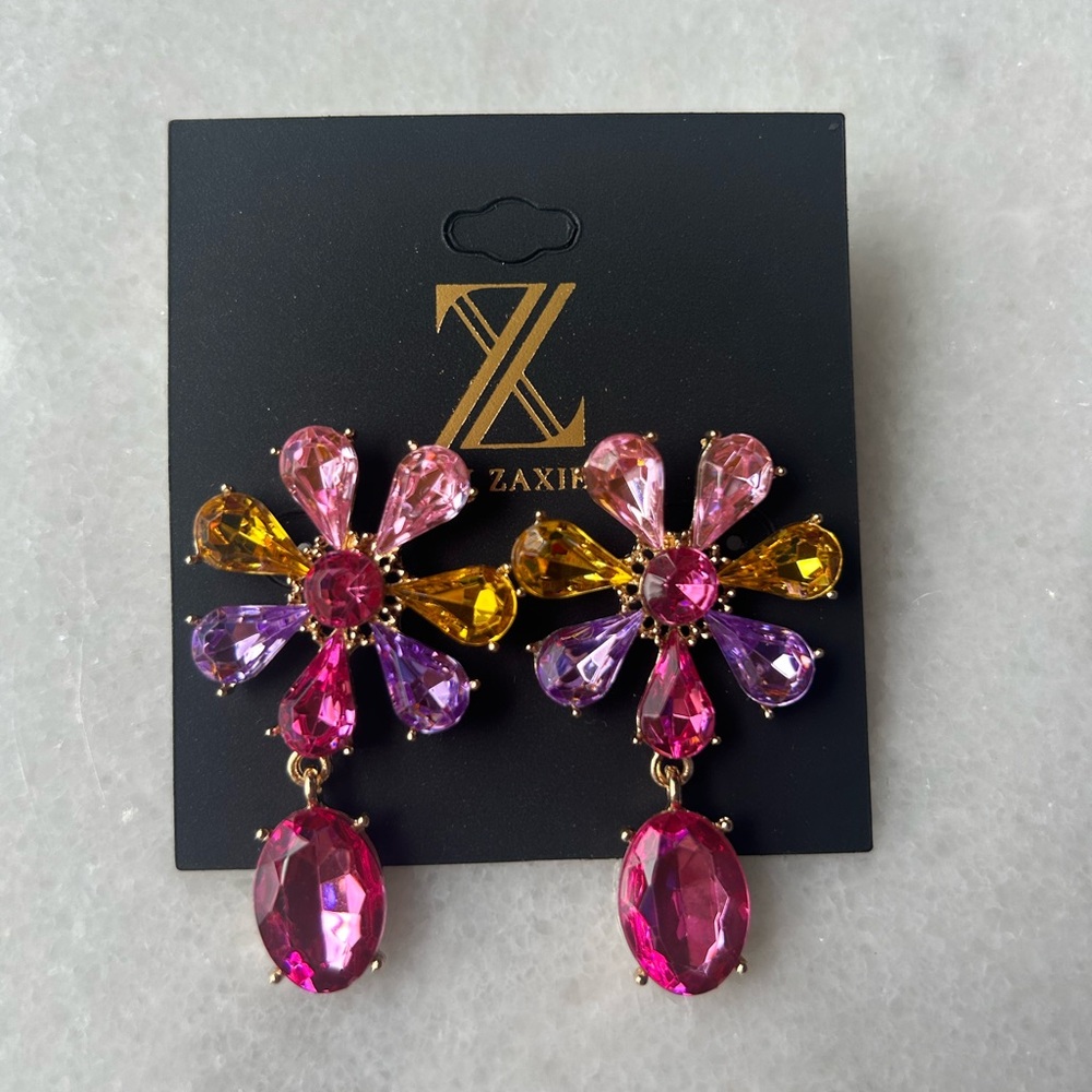 Z by Zaxie Bold Floral Statement Earrings Heavyweight
